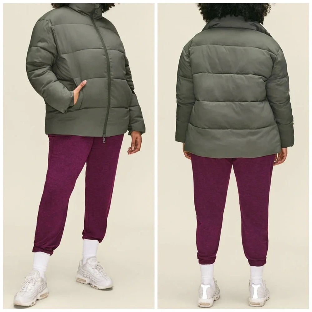 Girlfriend Collective Classic Puffer Jacket Moss Green 4XL Recycled Winter Coat